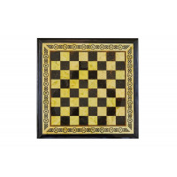 Шахматный ларец из янтаря с выдвижными ящиками (дуб) 50*50