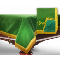 Чехол для б/стола 8-3 (зеленый с зеленой бахромой, с логотипом)