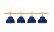 Лампа Антика 4пл. граб (Blanco plumon,бархат синий,бахрома синяя,фурнитура золото)