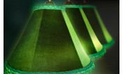 Лампа Классика 6 пл. металл  (№4 ,бархат зеленый,бахрома желтая,фурнитура золото)