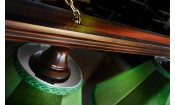 Лампа Классика 2 6пл. ясень (№6,бархат зеленый,бахрома желтая,фурнитура золото)