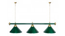 Лампа "STARTBILLIARDS" 3 пл. металл (плафоны зеленые, штанга зеленая, доп. крепление по центру, питание по центру)