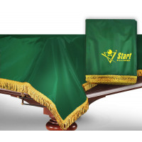 Чехол для б/стола 11-2 (зеленый с желтой бахромой,с логотипом)