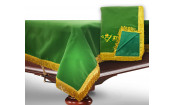 Чехол для б/стола 10-3 (зеленый с зеленой бахромой, с логотипом)
