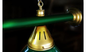 Лампа "STARTBILLIARDS" 3 пл. RAL (плафоны зеленые матовые, штанга медь)
