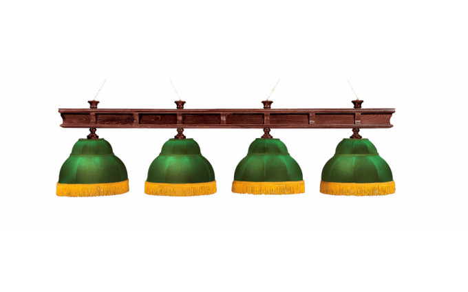 Лампа Президент 4пл. дуб (№3,бархат зеленый,бахрома желтая,фурнитура золото)