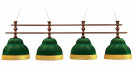 Лампа Барон-Люкс 4пл. ясень (№1,бархат зеленый,бахрома желтая,фурнитура золото)