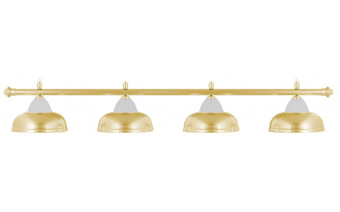 Лампа на четыре плафона «Crown» (золотистая штанга, золотистый плафон D38см)