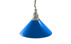 Лампа на один плафон "Blue Light" (серебристая чашка, синий плафон D35 см)
