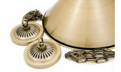 Лампа на три плафона «Elegance» (матово-бронзовая штанга, матово-бронзовый плафон D35см)