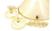 Лампа на два плафона «Elegance» (золотистая штанга, золотистый плафон D35см)