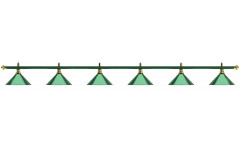 Лампа на шесть плафонов «Allgreen» (зелёная штанга, зелёный плафон D35см)